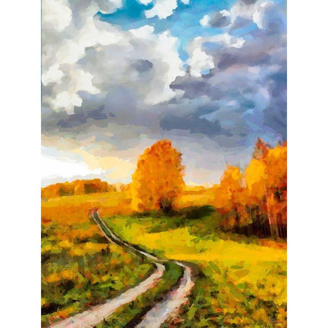Long Way Home III Gold Ornate Wood Framed Art Print with Double Matting by Medeiros, Celito