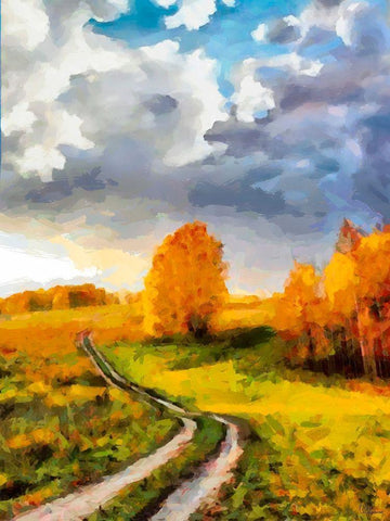 Long Way Home III Black Ornate Wood Framed Art Print with Double Matting by Medeiros, Celito