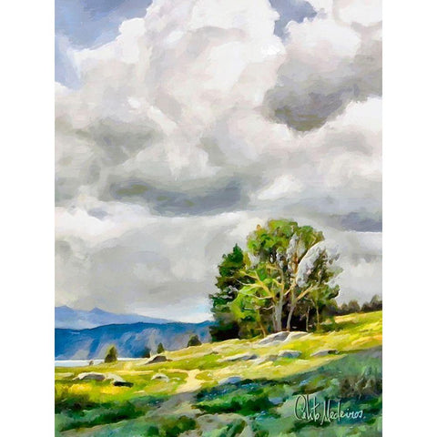 White Clouds IV White Modern Wood Framed Art Print by Medeiros, Celito