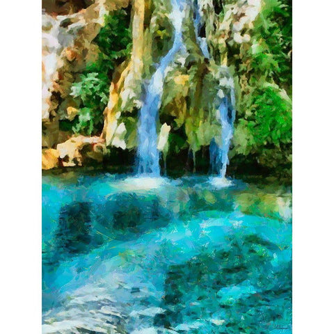 Small Watterfall II Black Modern Wood Framed Art Print by Medeiros, Celito