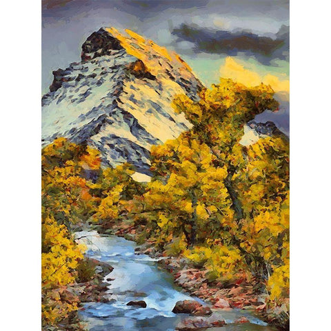 River between Rocks II Black Modern Wood Framed Art Print by Medeiros, Celito