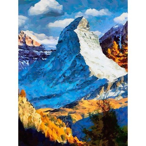 Matternhorn in the Alps II Black Modern Wood Framed Art Print by Medeiros, Celito