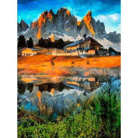 Dolomity Mountains II Black Modern Wood Framed Art Print by Medeiros, Celito