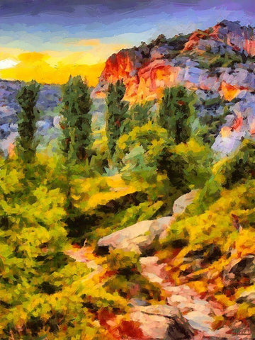 Dolomity Mountains III White Modern Wood Framed Art Print with Double Matting by Medeiros, Celito