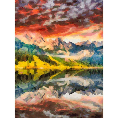 Dolomity Mountains V Black Modern Wood Framed Art Print with Double Matting by Medeiros, Celito