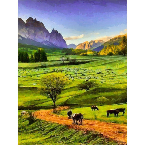Mountain Valley III White Modern Wood Framed Art Print by Medeiros, Celito