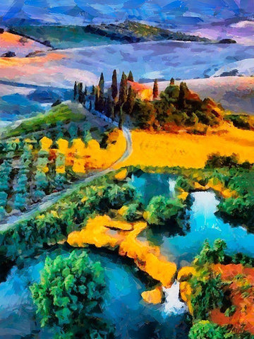 Tuscany White Modern Wood Framed Art Print with Double Matting by Medeiros, Celito