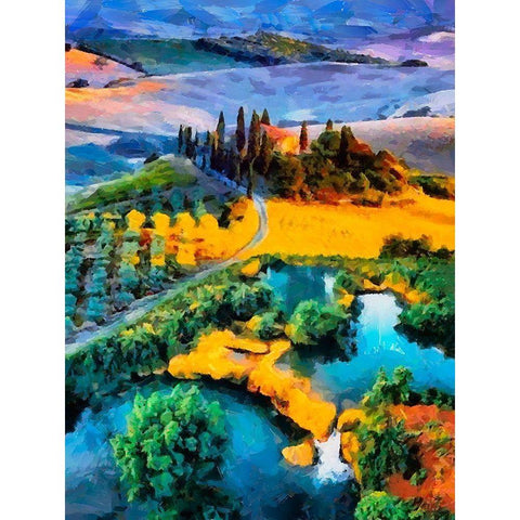 Tuscany White Modern Wood Framed Art Print by Medeiros, Celito