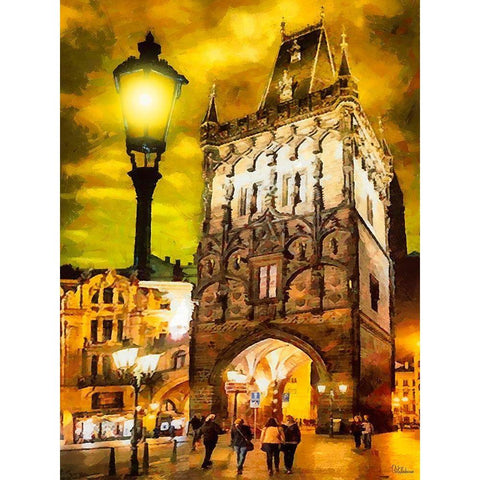 Powder Tower in Prague I Gold Ornate Wood Framed Art Print with Double Matting by Medeiros, Celito