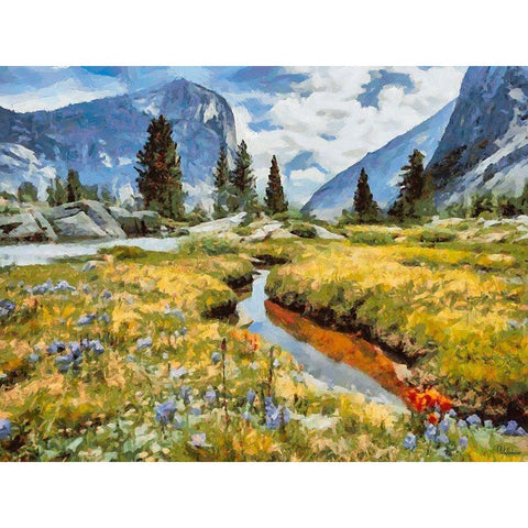 Yosemite NP1 White Modern Wood Framed Art Print by Medeiros, Celito