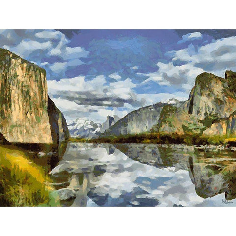 Yosemite NP3 Gold Ornate Wood Framed Art Print with Double Matting by Medeiros, Celito