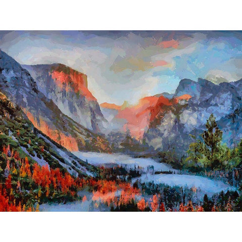 Yosemite NP6 Gold Ornate Wood Framed Art Print with Double Matting by Medeiros, Celito