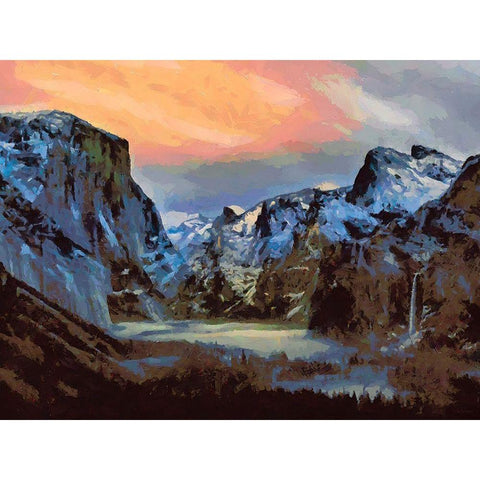 Yosemite NP8 Black Modern Wood Framed Art Print with Double Matting by Medeiros, Celito