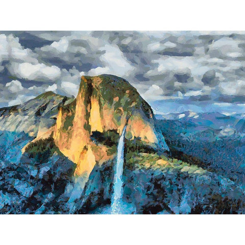 Yosemite NP9 Black Modern Wood Framed Art Print with Double Matting by Medeiros, Celito