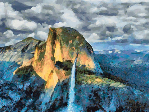 Yosemite NP9 White Modern Wood Framed Art Print with Double Matting by Medeiros, Celito