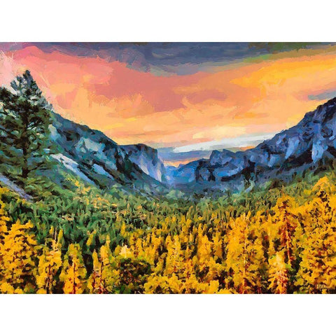 Yosemite NP10 Black Modern Wood Framed Art Print with Double Matting by Medeiros, Celito