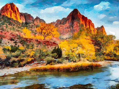 Great National Parks II White Modern Wood Framed Art Print with Double Matting by Medeiros, Celito