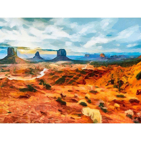 Monument Valley NP 6 White Modern Wood Framed Art Print by Medeiros, Celito