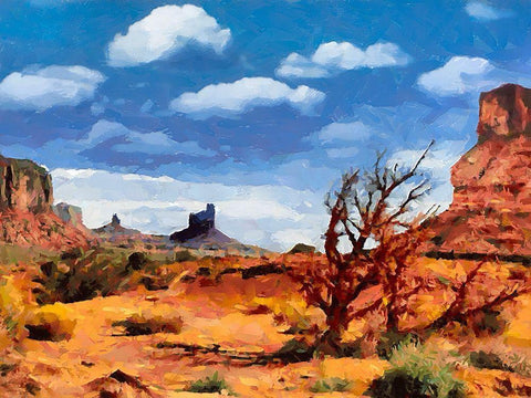 Monument Valley NP 7 Black Ornate Wood Framed Art Print with Double Matting by Medeiros, Celito