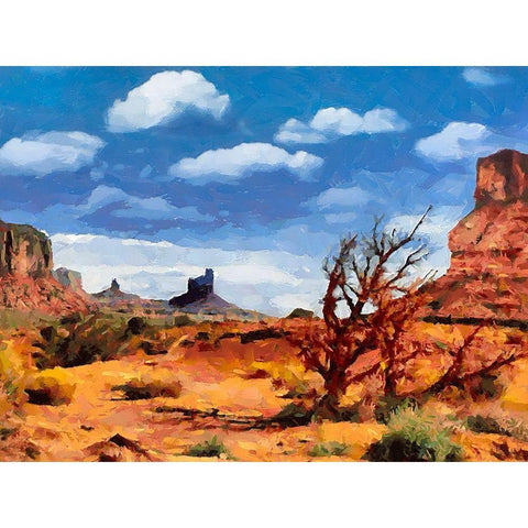 Monument Valley NP 7 White Modern Wood Framed Art Print by Medeiros, Celito