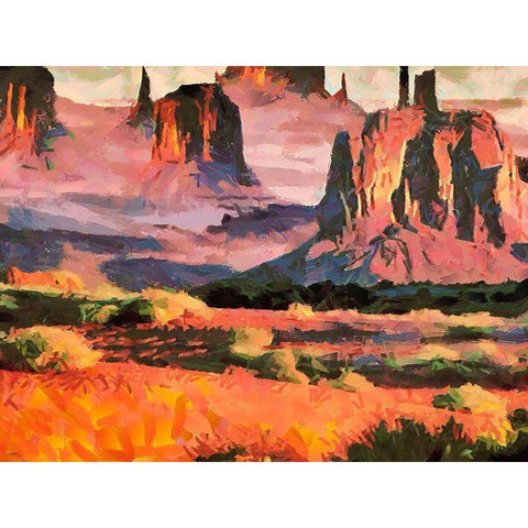 Monument Valley NP 8 White Modern Wood Framed Art Print by Medeiros, Celito