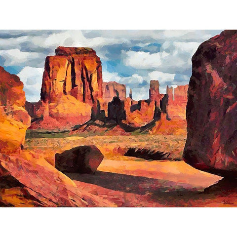 Monument Valley NP 9 Black Modern Wood Framed Art Print by Medeiros, Celito
