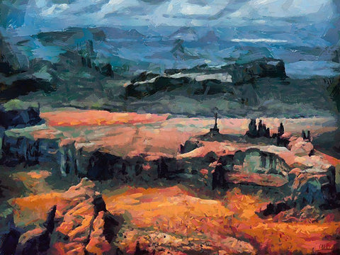 Monument Valley NP 11 Black Ornate Wood Framed Art Print with Double Matting by Medeiros, Celito