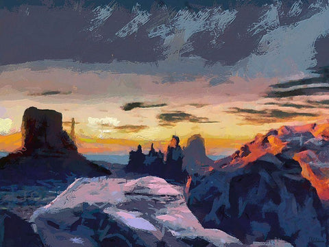 Monument Valley NP 12 White Modern Wood Framed Art Print with Double Matting by Medeiros, Celito