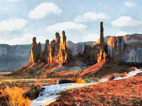 Monument Valley NP 13 Black Ornate Wood Framed Art Print with Double Matting by Medeiros, Celito