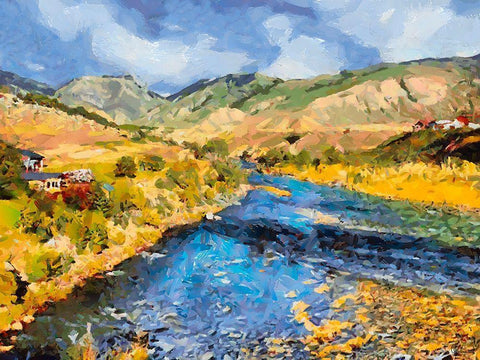 Great Yellowstone NP 11 White Modern Wood Framed Art Print with Double Matting by Medeiros, Celito