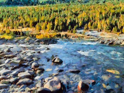 Great Yellowstone NP 14 White Modern Wood Framed Art Print with Double Matting by Medeiros, Celito