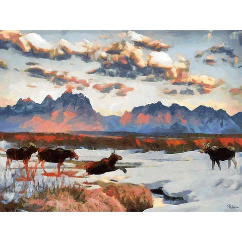 Grand Teton NP 2 Black Modern Wood Framed Art Print by Medeiros, Celito