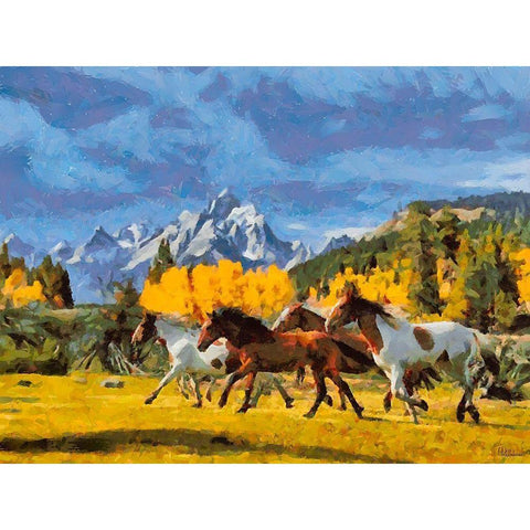 Grand Teton NP 3 White Modern Wood Framed Art Print by Medeiros, Celito