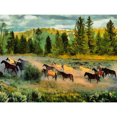 Grand Teton NP 4 Black Modern Wood Framed Art Print with Double Matting by Medeiros, Celito