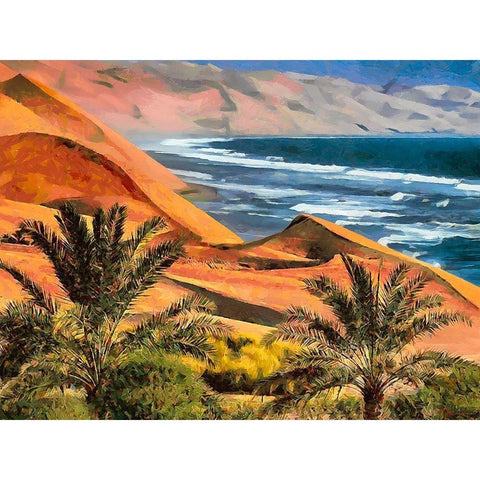 Arabic Landscape I Black Modern Wood Framed Art Print by Medeiros, Celito