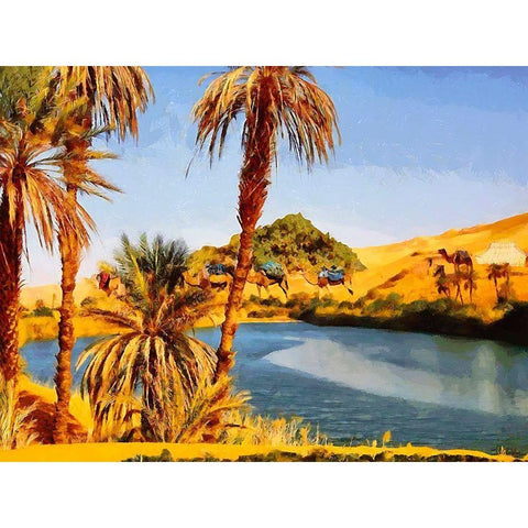 Arabic Landscape II Black Modern Wood Framed Art Print by Medeiros, Celito