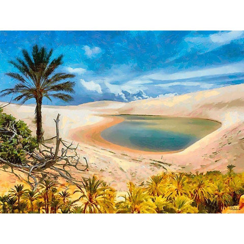 Arabic Landscape III Black Modern Wood Framed Art Print by Medeiros, Celito