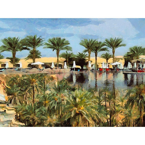 Arabic Landscape IV Black Modern Wood Framed Art Print by Medeiros, Celito