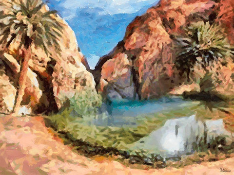 Arabic Landscape VIII White Modern Wood Framed Art Print with Double Matting by Medeiros, Celito