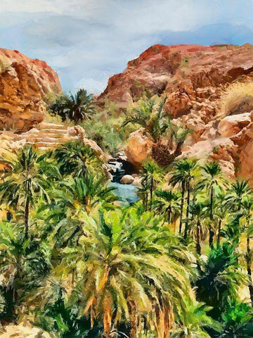 Arabic Landscape XI Black Ornate Wood Framed Art Print with Double Matting by Medeiros, Celito