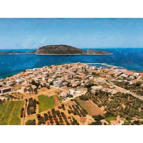 Blue Sea II Gold Ornate Wood Framed Art Print with Double Matting by Medeiros, Celito