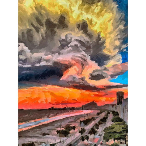 Storm in comming soon Gold Ornate Wood Framed Art Print with Double Matting by Medeiros, Celito