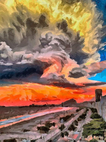 Storm in comming soon White Modern Wood Framed Art Print with Double Matting by Medeiros, Celito