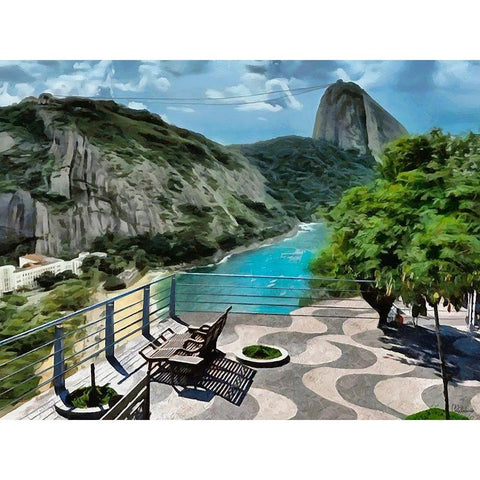 View in Rio de Janeiro Black Modern Wood Framed Art Print with Double Matting by Medeiros, Celito