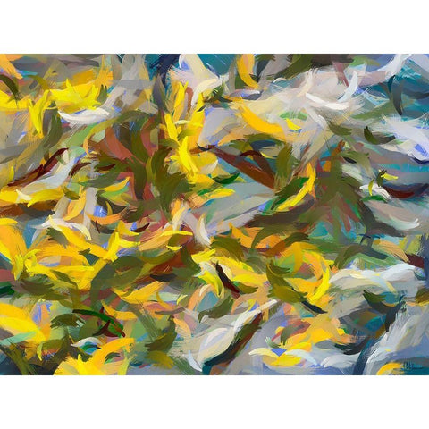 Abstract V Gold Ornate Wood Framed Art Print with Double Matting by Medeiros, Celito