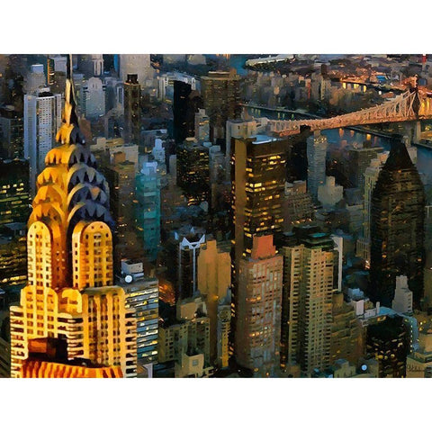 My lovely New York IX Gold Ornate Wood Framed Art Print with Double Matting by Medeiros, Celito