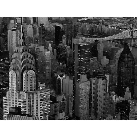 My lovely New York IX Black Modern Wood Framed Art Print with Double Matting by Medeiros, Celito