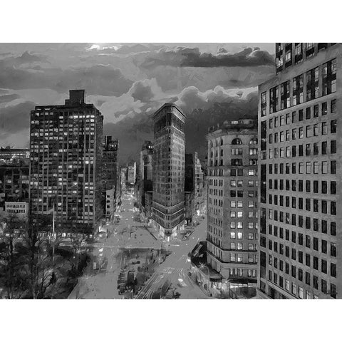 My lovely New York XV Black Modern Wood Framed Art Print with Double Matting by Medeiros, Celito