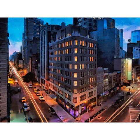 My lovely New York XVII Gold Ornate Wood Framed Art Print with Double Matting by Medeiros, Celito