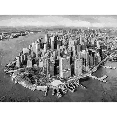 My lovely New York XVIII Black Modern Wood Framed Art Print with Double Matting by Medeiros, Celito